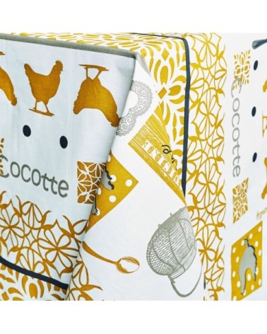 Nappe en coton enduit PVC moutarde 160x200 cm