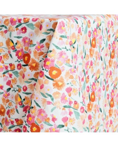 Nappe en coton enduit PVC blanc 160x300 cm