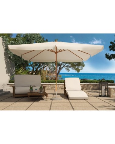 Parasol en bois 3 x 3 m écru