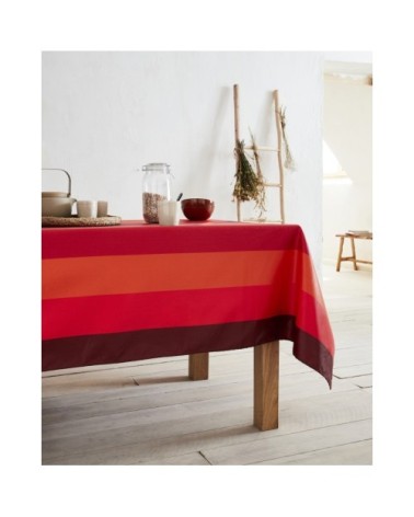 Nappe jacquard enduit acrylique rouge 160x250 cm