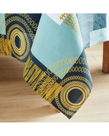 Nappe en coton enduit acrylique zinc 160x160 cm