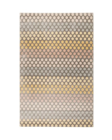 Tapis motif pois à poils courts tons chauds 200x133