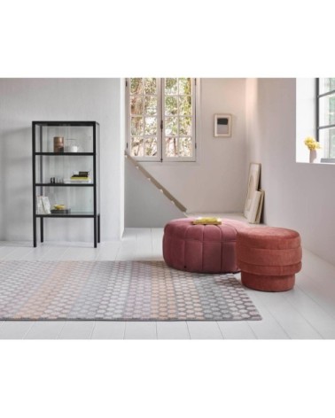 Tapis motif pois à poils courts tons chauds 200x133