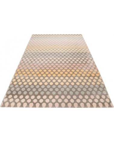 Tapis motif pois à poils courts tons chauds 200x133