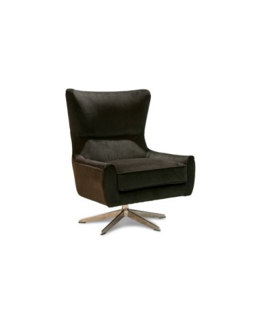 Fauteuil rotatif en velours anthracite