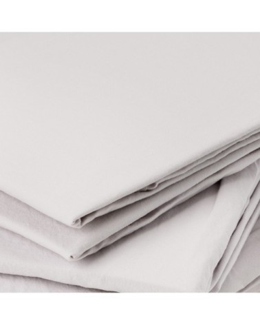 Taie d'oreiller en coton lavé galet 70 x 50