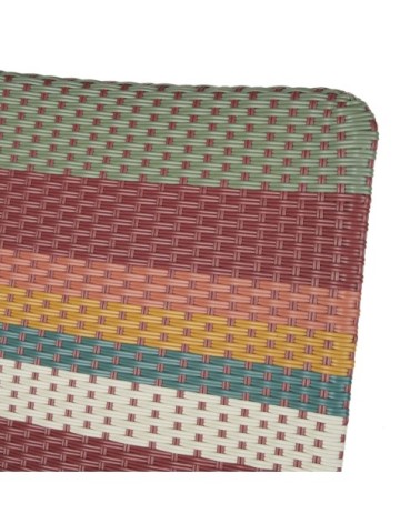 Fauteuil de jardin en résine recyclée tressée multicolore et acier noir
