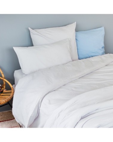 Taie d'oreiller en coton lavé perle 70 x 50