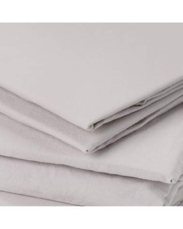 Taie d'oreiller en coton lavé perle 70 x 50