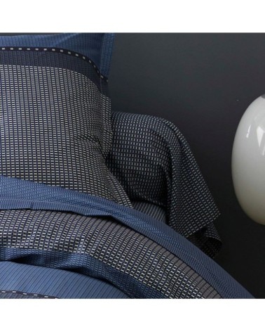 Taie de traversin en satin de coton coton bleu gris 200 x 86