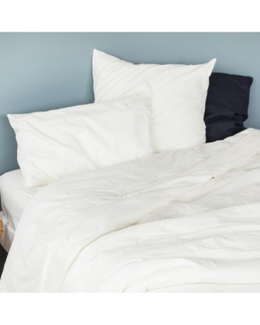 Taie d'oreiller en coton lavé craie 65 x 65