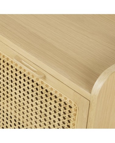 Banc 3 portes et cannage en rotin L120