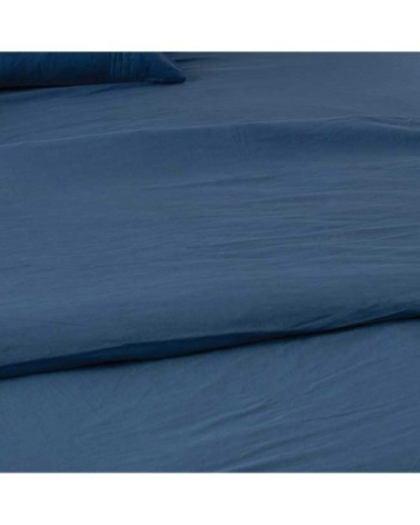 Taie d'oreiller en coton lavé minuit 70 x 50