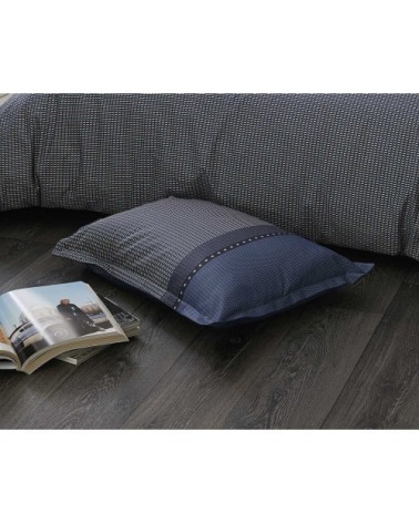 Taie d'oreiller en satin de coton coton bleu gris 70 x 50
