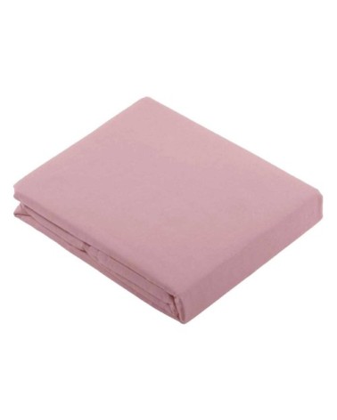 Drap plat uni en 100 % coton coton rose 310 x 240