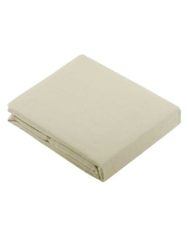 Drap plat uni en 100 % coton coton ecru lavé 290 x 180