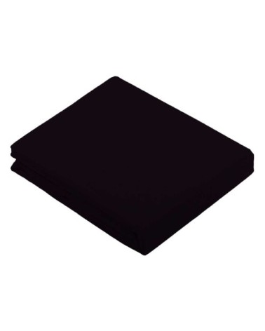 Drap plat uni en 100 % coton coton noir 310 x 240