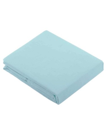Drap plat uni en 100 % coton coton celeste 290 x 180