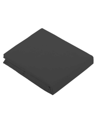 Drap plat uni en 100 % coton coton carbone 290 x 180