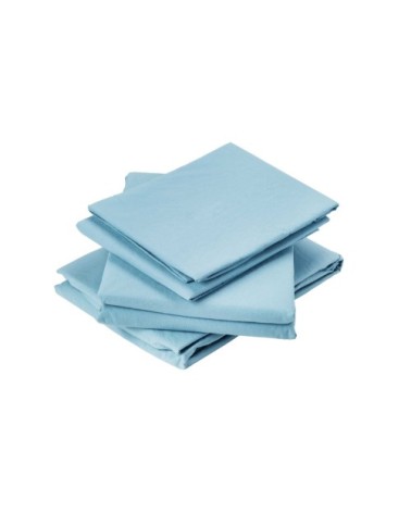 Drap plat en coton lavé coton bleu 290 x 180