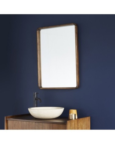 Miroir en mindi massif finition noyer