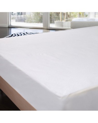 Protège-matelas en forme de drap housse coton blanc 200 x 160