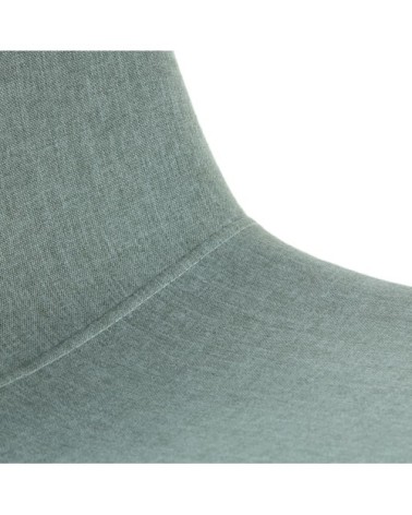 Chaise en tissu recyclé vert d'eau et pieds en acier imitation chêne