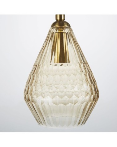 Suspension 6 abat-jours en verre et métal doré