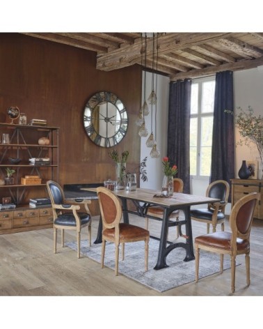 Suspension 6 abat-jours en verre et métal doré