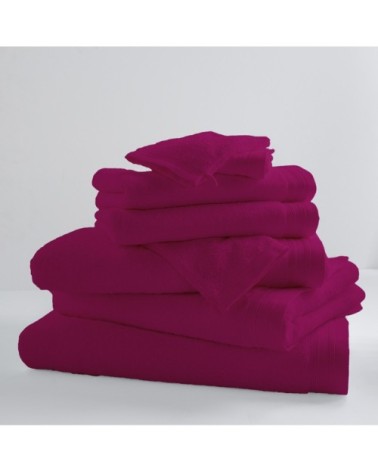 Lot de 2 serviettes de toilette unies et colorées coton sorbet 100x50
