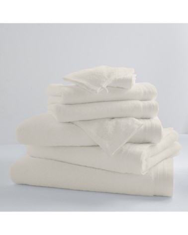 Drap de bain uni et coloré coton crème 150x100