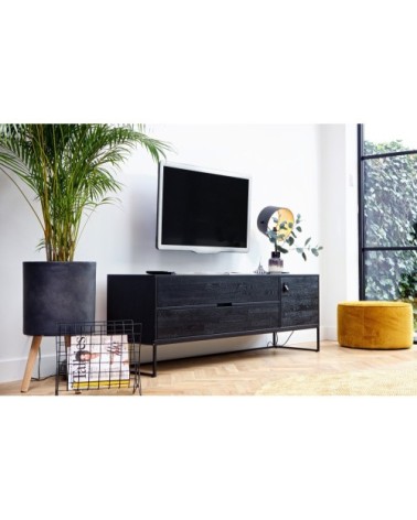 Meuble TV en chêne brossé noir