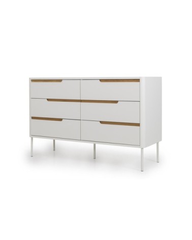 Commode contemporaine 6 tiroirs blanc