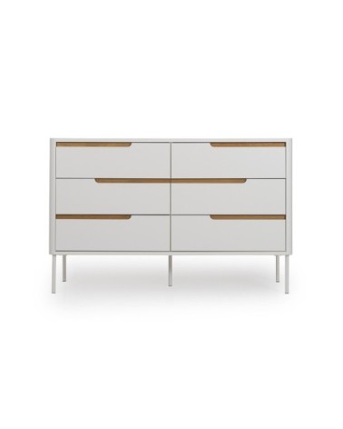 Commode contemporaine 6 tiroirs blanc