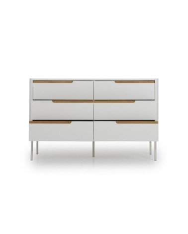 Commode contemporaine 6 tiroirs blanc