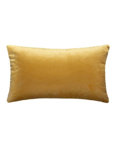 Coussin en velours déhoussable avec plis ocre 50 x 30