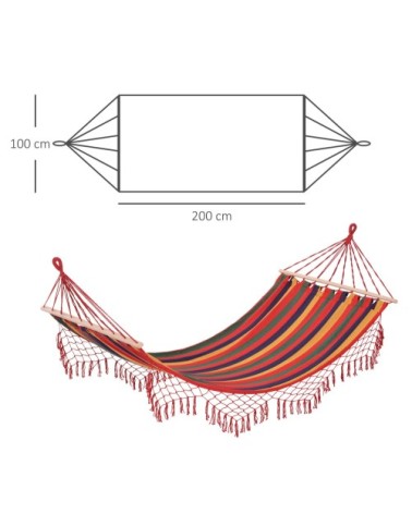 Hamac de voyage toile de hamac dim. 2L x 1l m multicolore