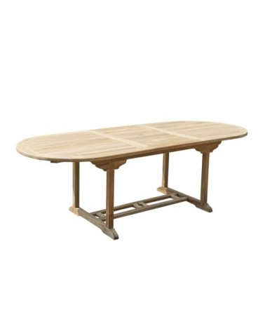 Table de jardin en teck massif extensible ovale 8/10 pers.