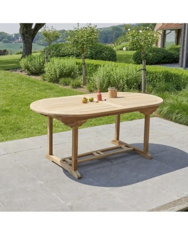 Table de jardin en teck massif extensible ovale 8/10 pers.