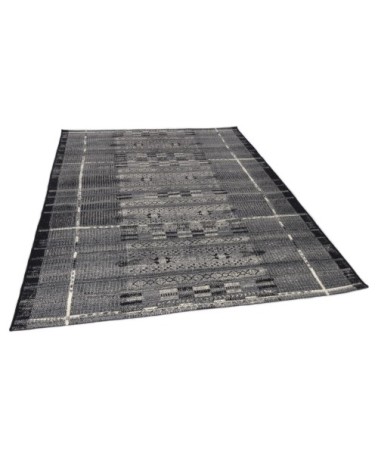 Tapis d'extérieur tissé plat - gris multicolore 240x340 cm