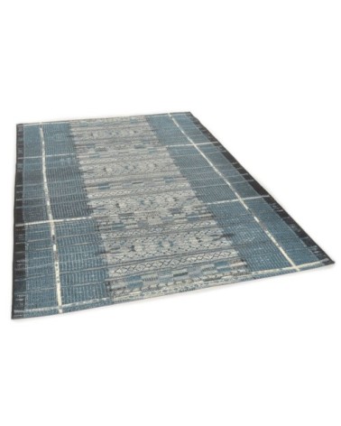 Tapis d'extérieur tissé plat - bleu 240x340 cm