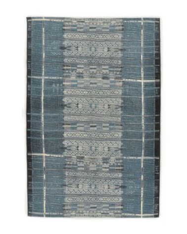 Tapis d'extérieur tissé plat - bleu 80x165 cm