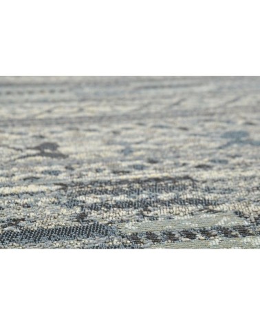 Tapis d'extérieur tissé plat - bleu 80x165 cm