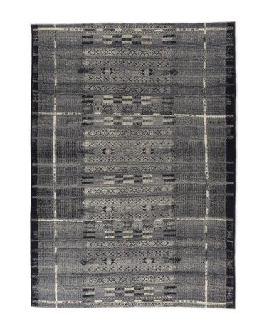 Tapis d'extérieur tissé plat - gris multicolore 60x100 cm