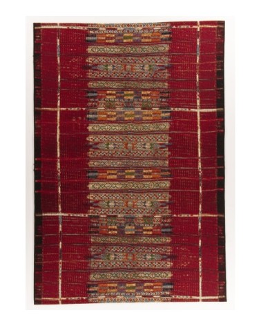 Tapis d'extérieur tissé plat - rouge foncé 60x100 cm
