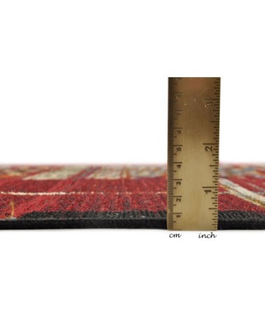 Tapis d'extérieur tissé plat - rouge foncé 60x100 cm