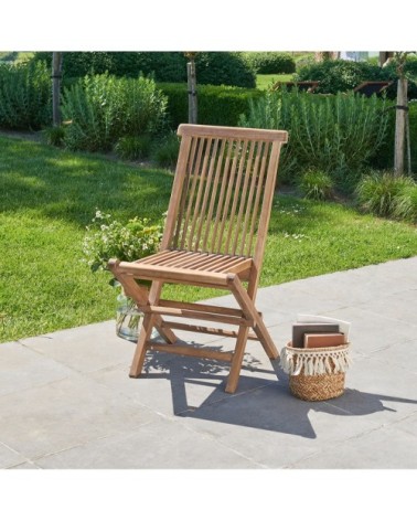 Chaise de jardin en teck huilé massif pliante