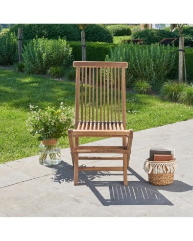 Chaise de jardin en teck huilé massif pliante