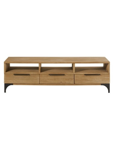 Meuble TV 3 portes en manguier massif et acacia