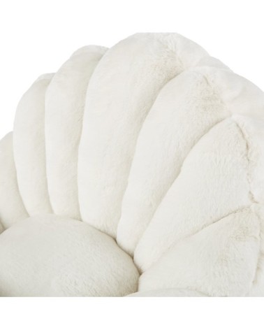 Pouf enfant coquille imitation fourrure écrue